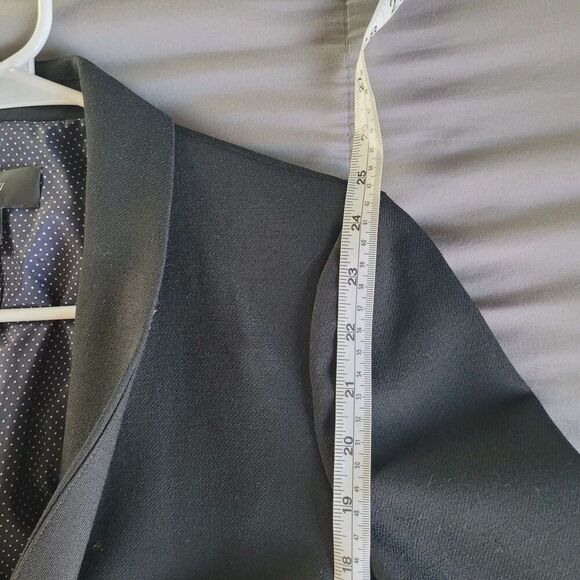 J. Crew Parke Black Blazer Size 8 Wool Blend One Button Preppy Academia Thermal - Picture 8 of 10